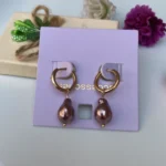گوشواره طرح گلابی بنفش - Image 3