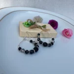 گوشواره سیاه سفید مهره دار - Image 2