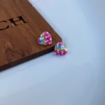 گوشواره طرح قلب رنگارنگ
