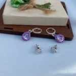 گوشواره طرح اشکی نگین دار - Image 2