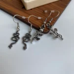 گوشواره های طرح مار و گل