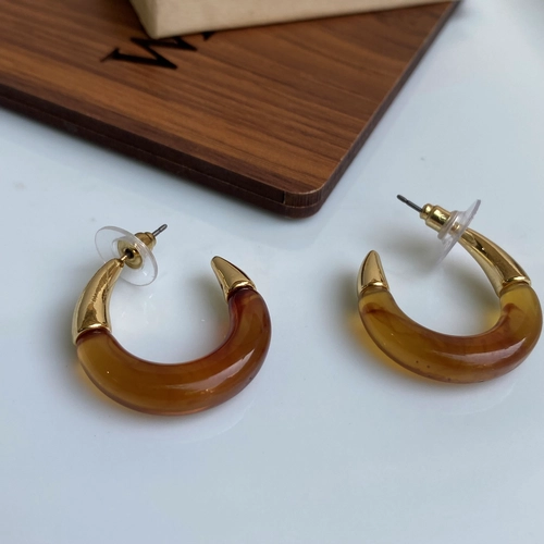 گوشواره ژله ای قهوه ای