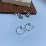 پک دوتایی گوشواره نقره ای کد101 - Image 3