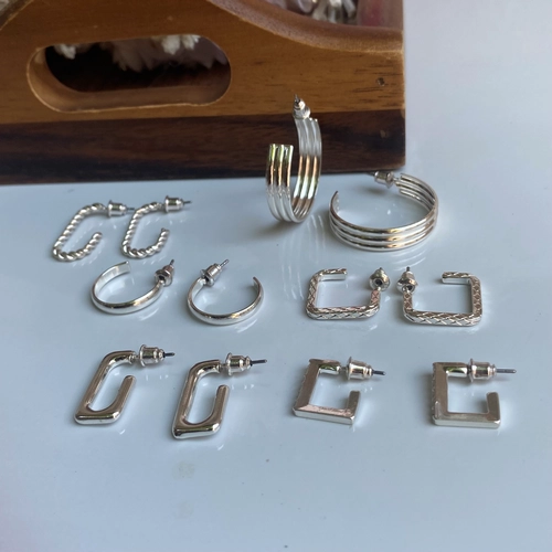پک گوشواره رنگ نقره ای در انواع مدل و طرح