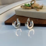 گوشواره نقره‌ای براق برند Accessories - Image 2