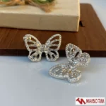گوشواره پروانه‌ای نگین‌دار