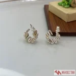 گوشواره نیم‌حلقه نقره‌ای موج‌دار - Image 2