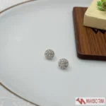 گوشواره میخی نقره‌ای کریستالی 925 برند Accessories