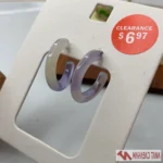 گوشواره حلقه‌ای رزینی بنفش یاسی - Image 3