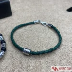 ست دستبند مردانه مهره‌ای و چرمی سبز تیره - Image 2