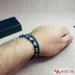 ست دستبند مردانه مهره‌ای و چرمی سبز تیره - Image 4