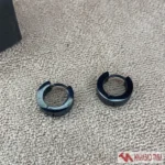 گوشواره حلقه‌ای مردانه مشکی طرح‌دار (جفت) - Image 2