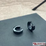گوشواره حلقه‌ای مردانه مشکی طرح‌دار (جفت) - Image 4