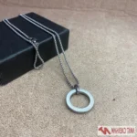 گردنبند مردانه پلاک حلقه‌ای نقره‌ای