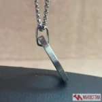 گردنبند مردانه پلاک حلقه‌ای نقره‌ای - Image 4
