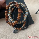 پک دستبند مردانه ترکیبی مهره‌ای و چرمی - Image 5