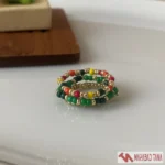 ست انگشتر رنگی مهره‌ای زنانه